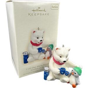 Hallmark COLD DAY, WARM FRIENDS Snowball & Tuxedo Keepsake Ornament 2008 in Box